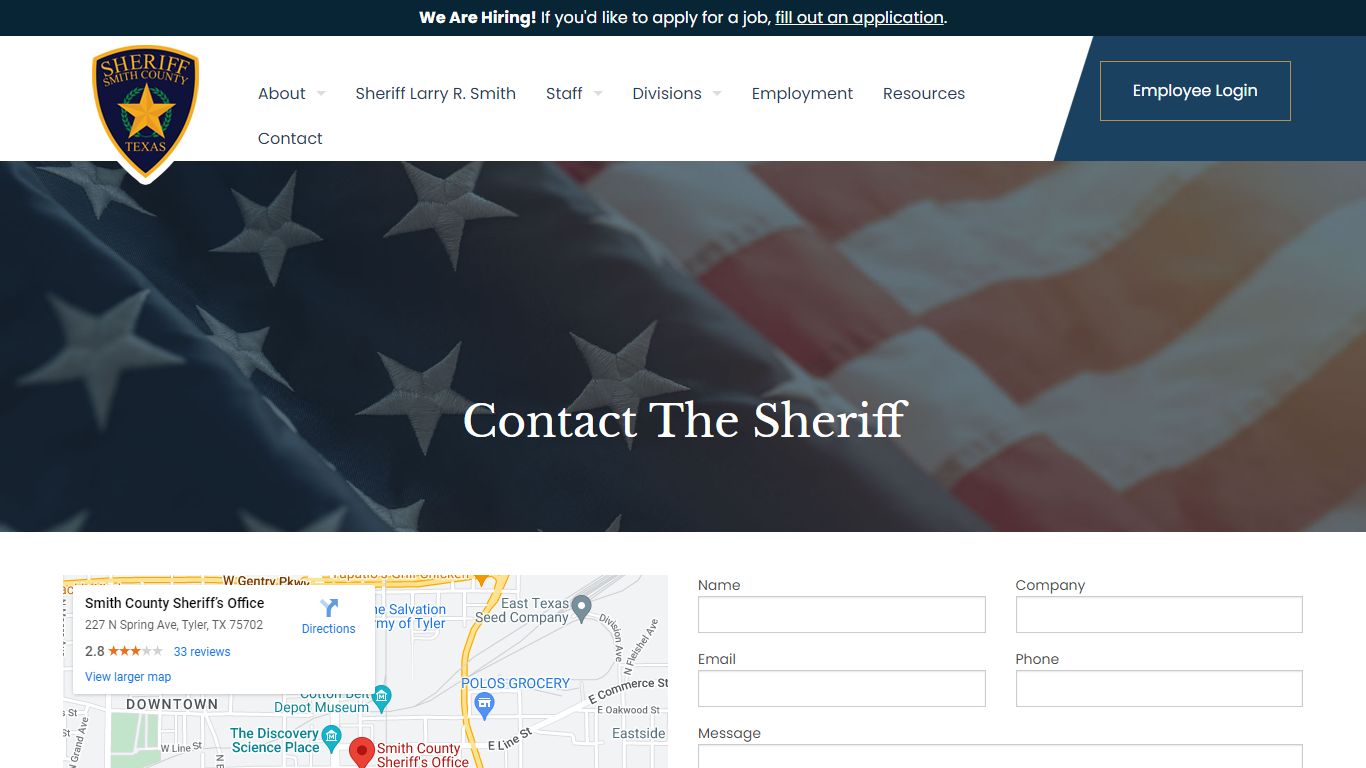 Contact Us | Smith County Sheriff's Office
